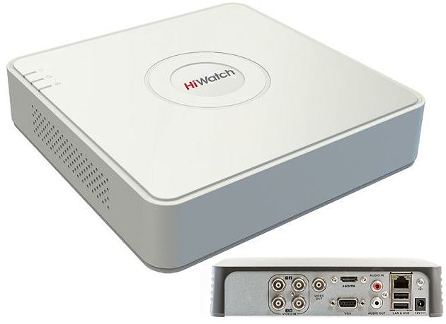 4cs 1MP, HDTVI/AHD/Analog DVR, HiWatch DS-H104G